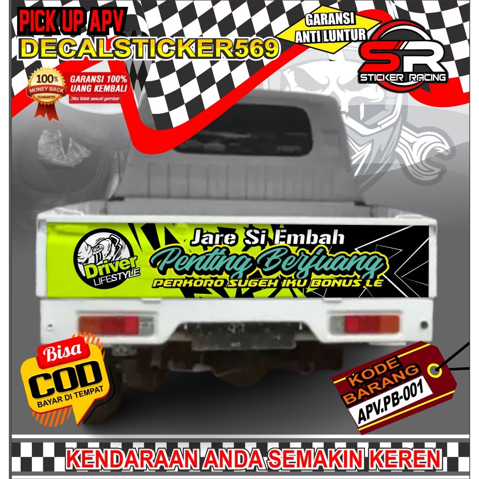 DECAL stiker pintu belakang pick up apv variasi keren custom