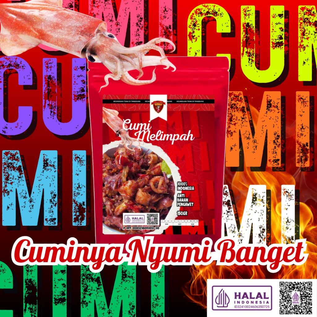 150gr Sambal Cumi/ Sambel Cumi/ Sambel Baby Cumi/ Sambal Cumi Pedas/ Cumi Balado/ Sambal Saset/ Samb