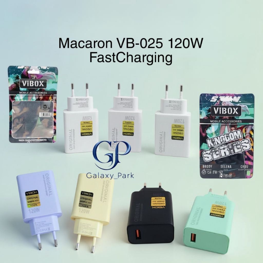 Batok Charger Vibox VB-025 120watt Supervooc Fast Charging | Adaptor Charger Vibox 120watt GLX