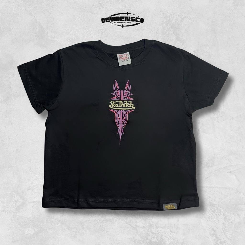 Von Dutch Tshirt Original 100% Baju Wanita Pendek - Black VTW-03