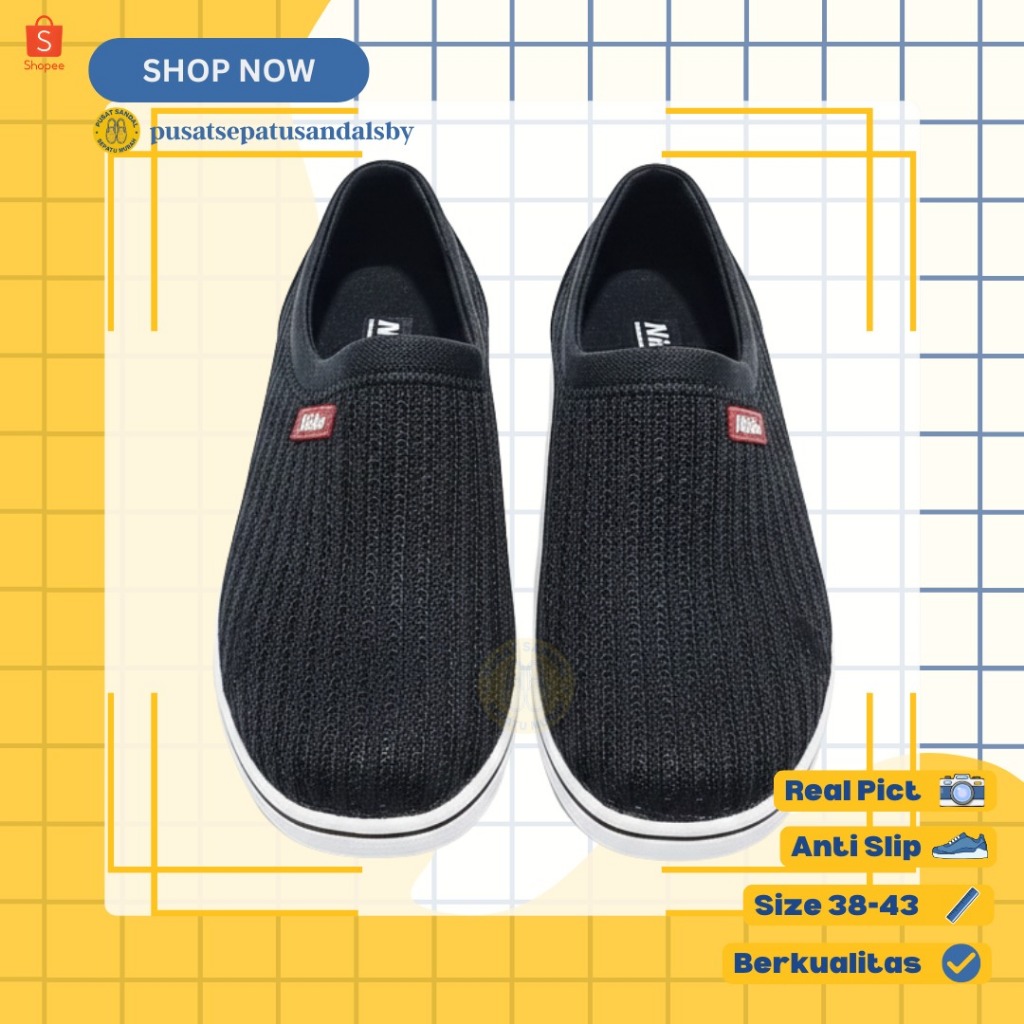 DISKON NK 152 - Paling murah cek nikko terbaru Sepatu 8152 Pria / Sepatu Slip / Sandal Karet BAHAN