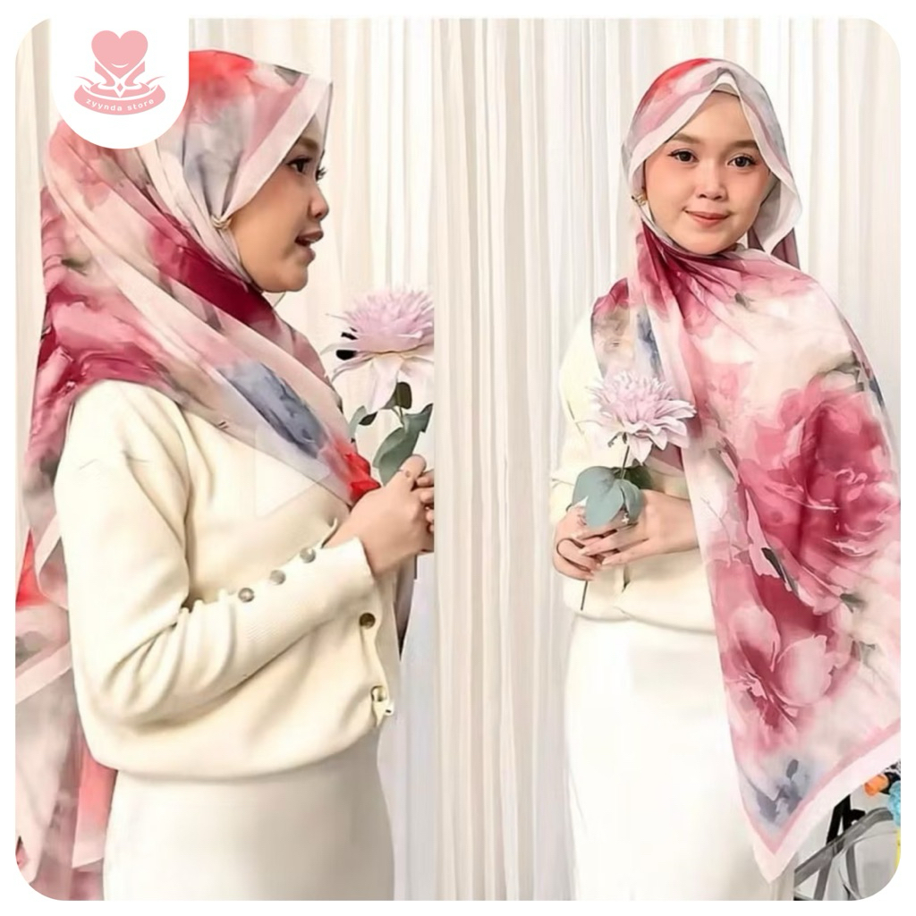 Pashmina Motif Bunga Pashmina Printing | Hijab Motif Marbel | Pashmina Ceruty Motif | Hijab Motif