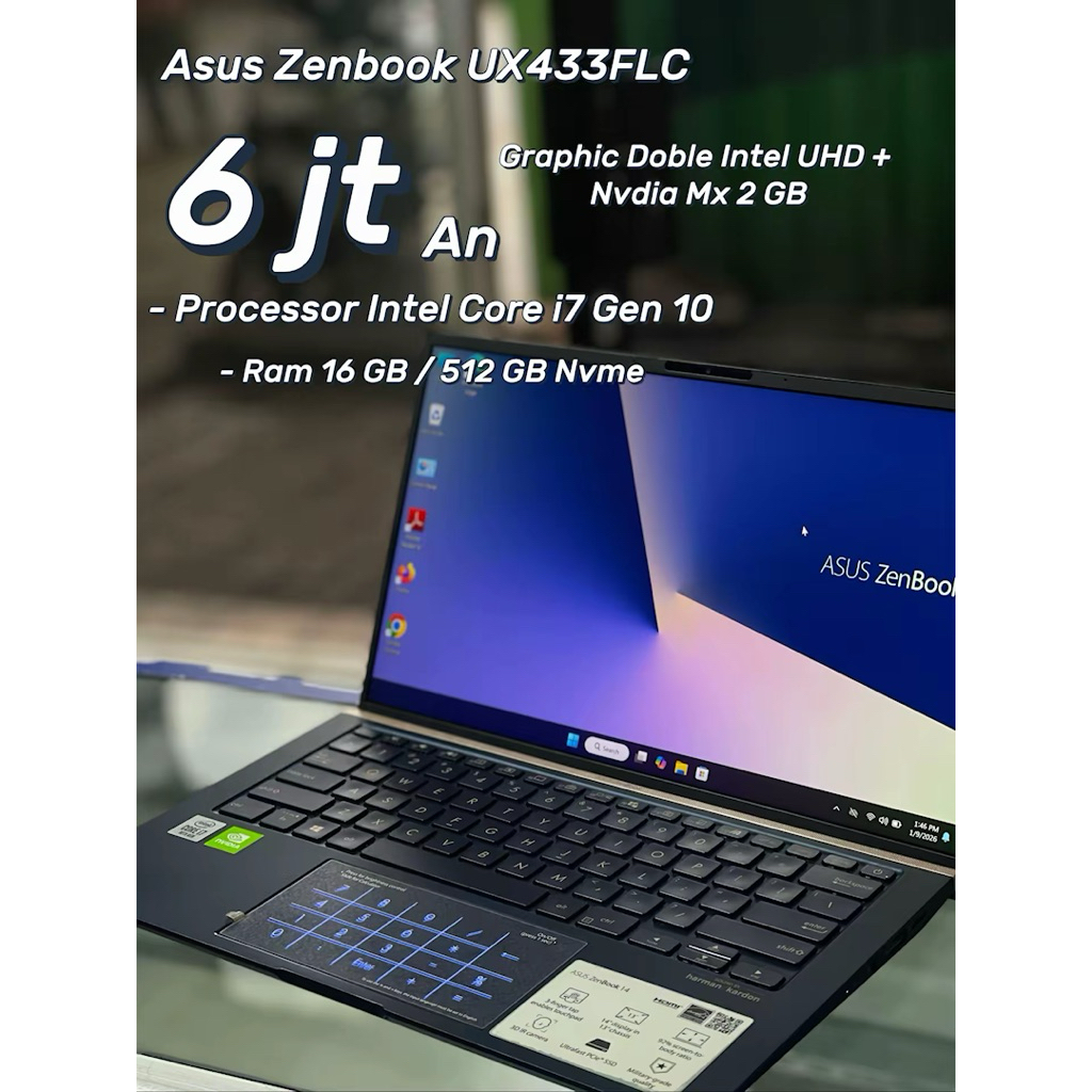 Asus Zenbook Intel Core i7 Gen 10 ram 16/512 Doble Vga