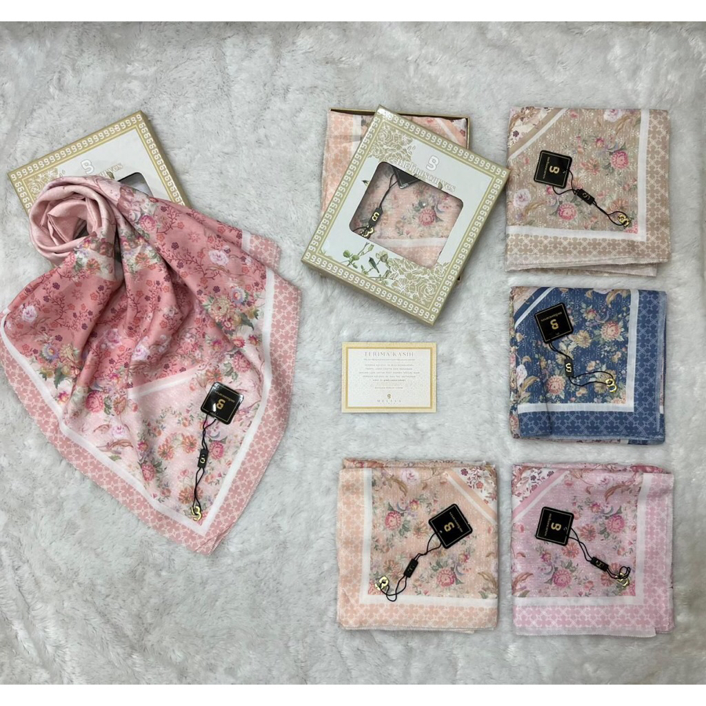 Hijab Voal Lasercut Premium Series | Meliaa Scarves Motif Bunga & Abstract Trendy | Hijab Voal Premi