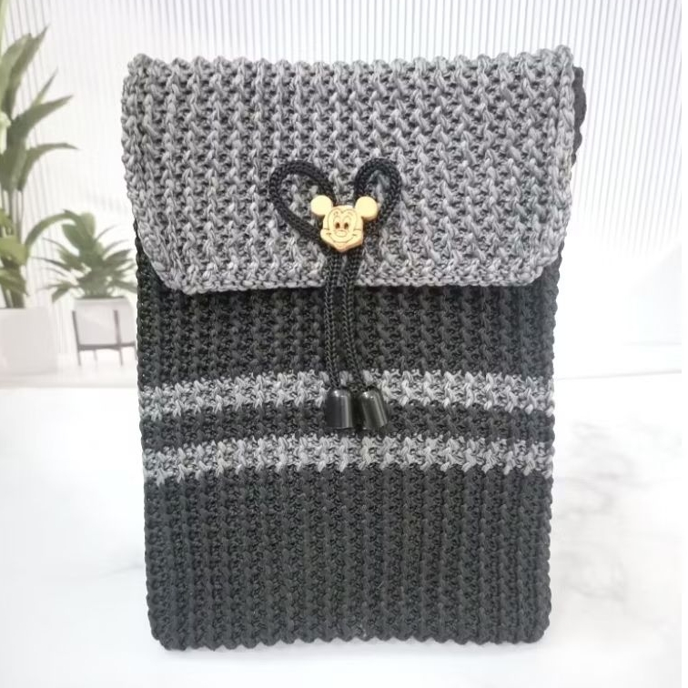 Tas Rajut HP Selempang Wanita Premium Non Import Motif Strips