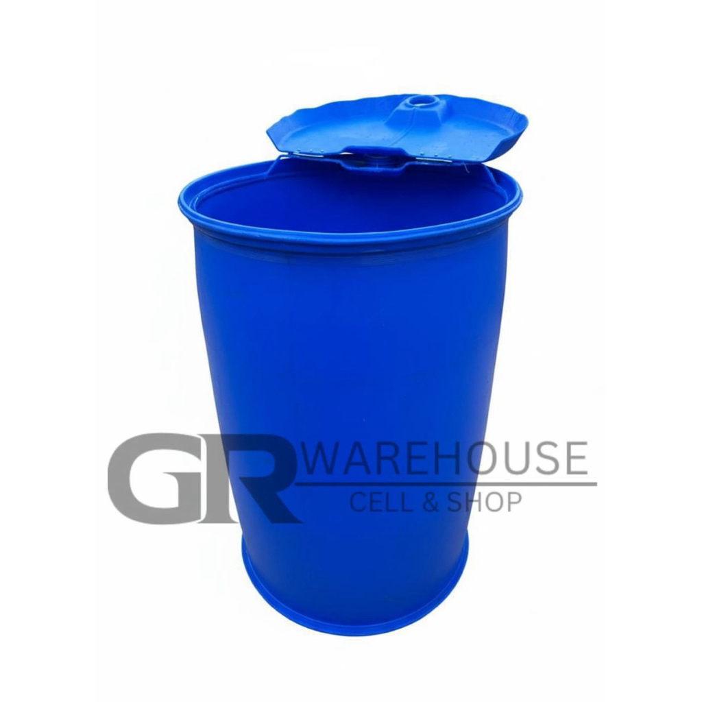 Drum Plastik HDPE Poligen 200 Liter Tutup Engsel / Tempat Air/ Tempat Sampah/ Multifungsi Serbaguna 