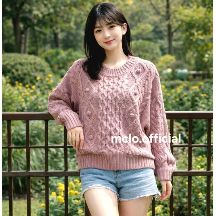 poppy sweater rajut/sweater rajut wanita/sweater rajut kekinian