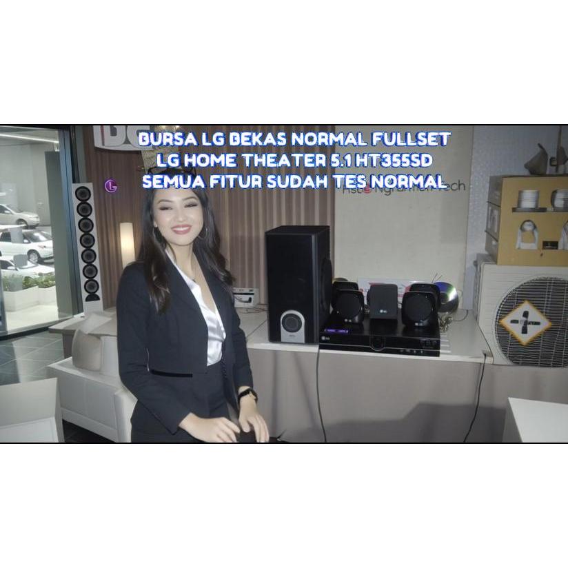 LG HOME THEATER HT355SD 5.1 BEKAS NORMAL FULLSET USB SEMUA FITUR FUNGSI NORMAL 5 BUAH SPEAKER DAN 1 