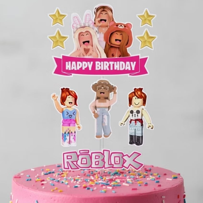 TOPPER CAKE CUSTOM TOPPER ULANG TAHUN / HIASAN KUE ROBLOX