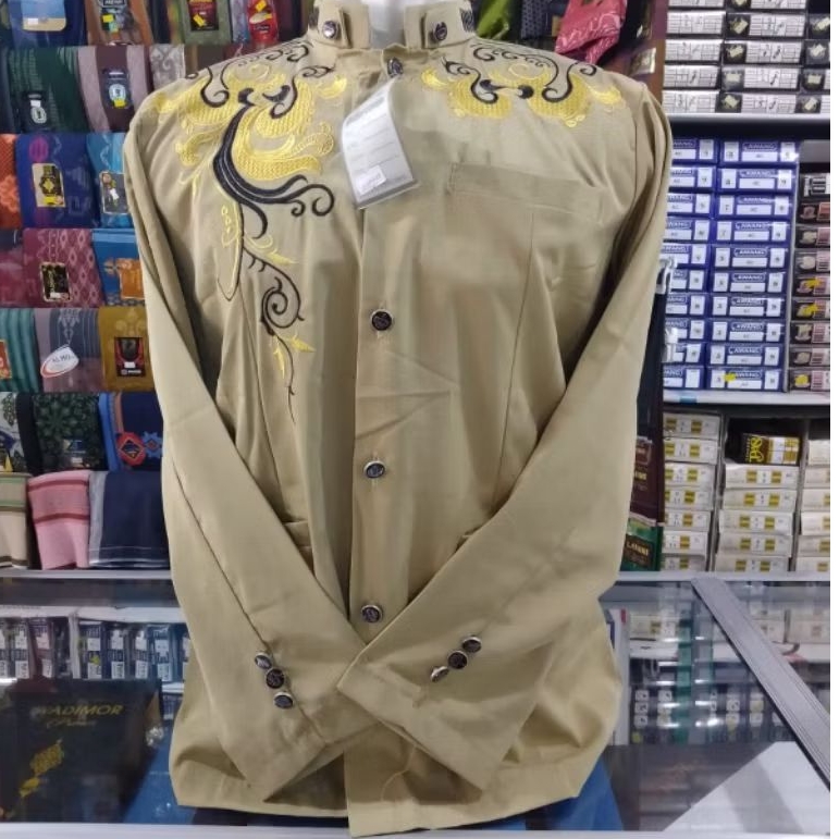 Jasko Bordir baju Koko Bordir Koko Polos busana muslim putih hitam