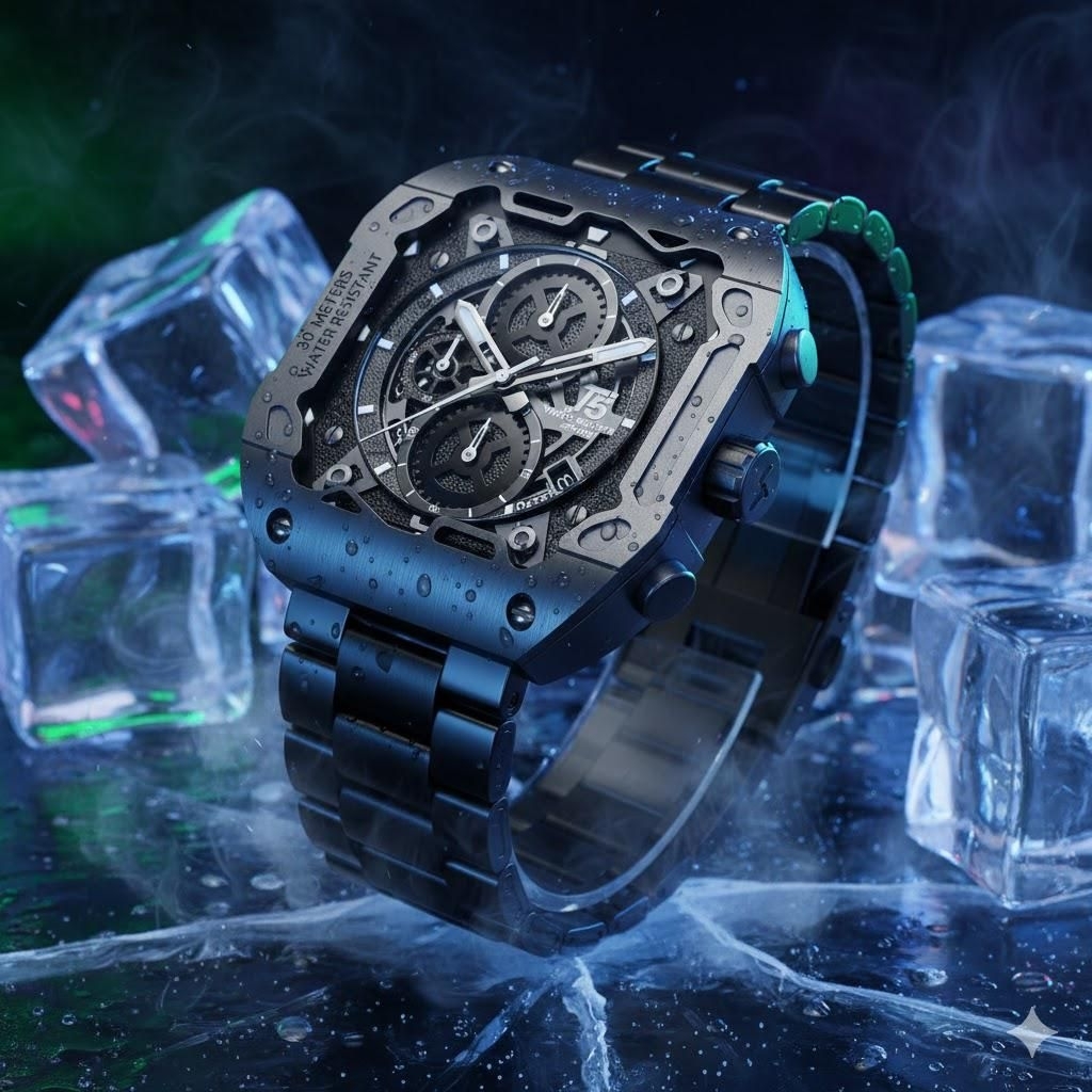 JAM TANGAN PRIA ORIGINAL RANTAI T5 4105 CHRONOGRAPH MODEL KOTAK A