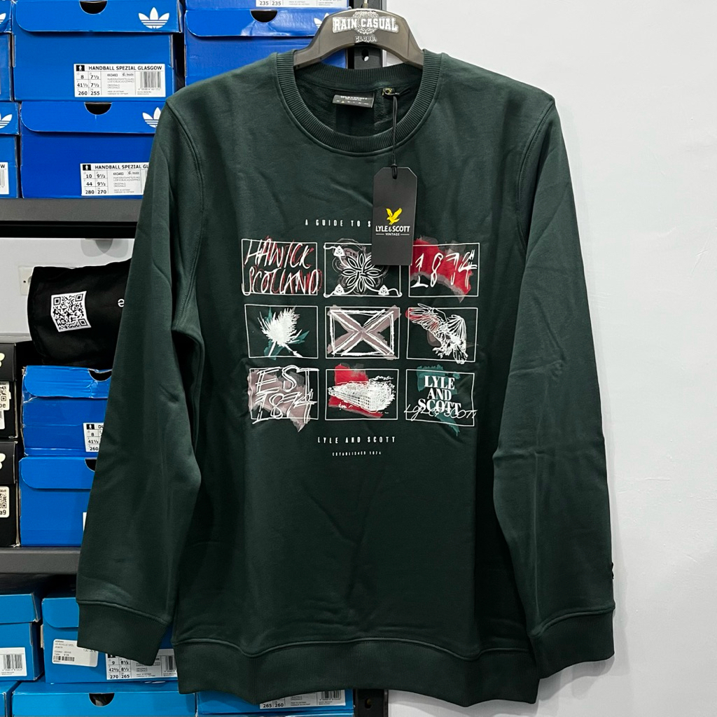 Lyle & Scott Scotland Graphic Crewneck Argyle Teal