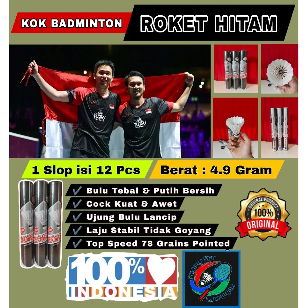 KOK BADMINTON / ROKET HITAM / KOK BULUTANGKIS / ORIGINAL