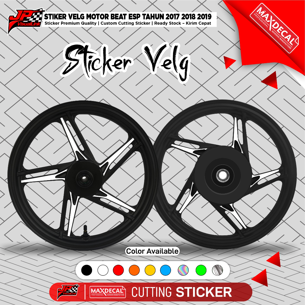 Sticker Velg Ala-Ala X Mode Beat ESP 2017–2019 Desain Sport Racing