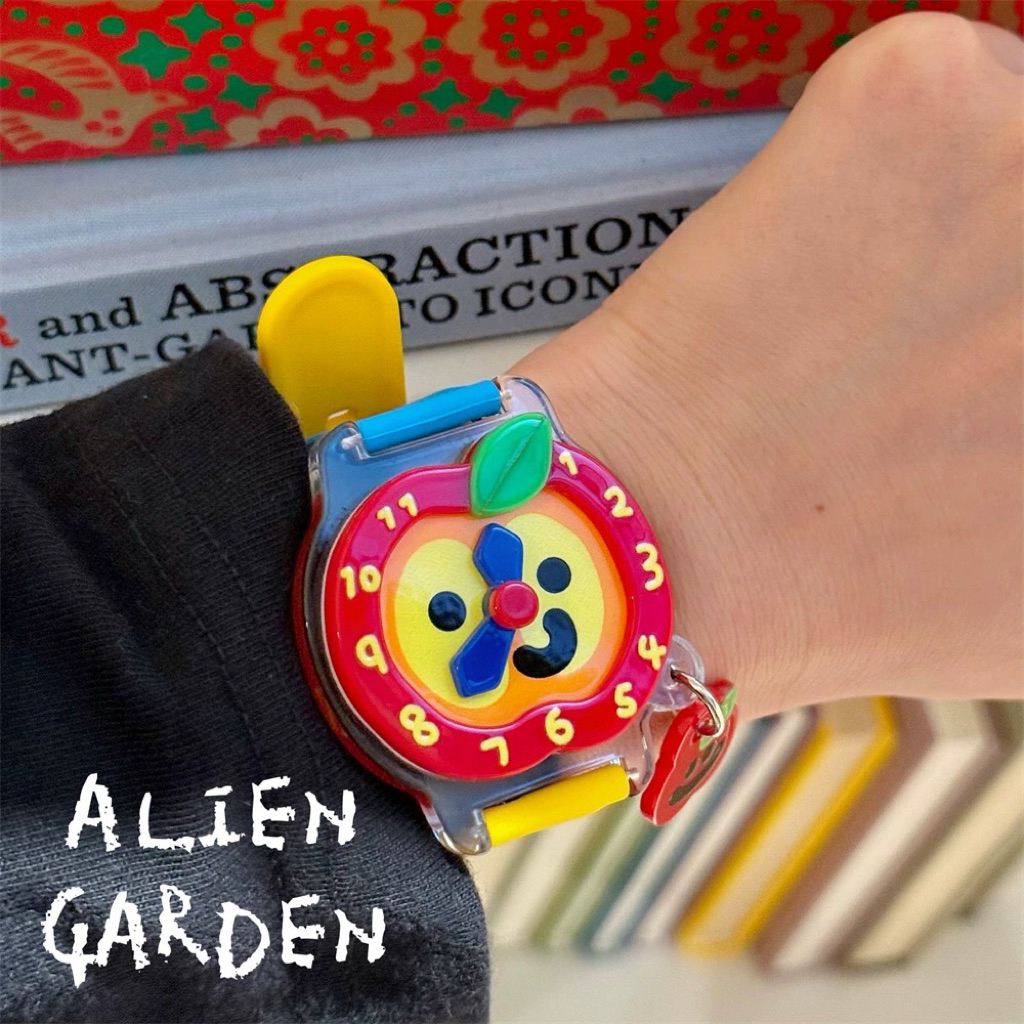 Jam Tangan Kartun Alien Garden Apel Watch Fashion Vintage Aesthetic Elegant Korean y2k Style Arloji 