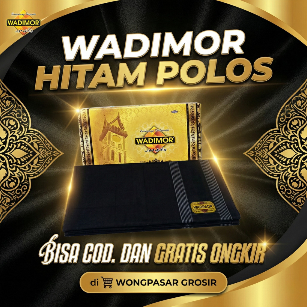 1 DUS SARUNG WADIMOR HITAM POLOS