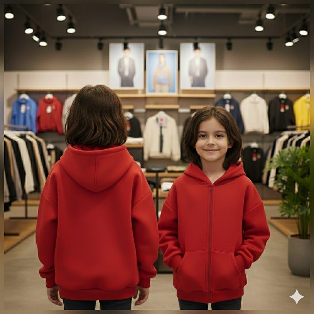 Jaket Hoodie Zipper anak motif polos