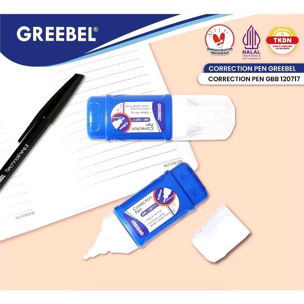 Tip EX Cair Greebel Correction Pen GBC-120717/GREEBEL Correction Pen Cair Tip Ex
