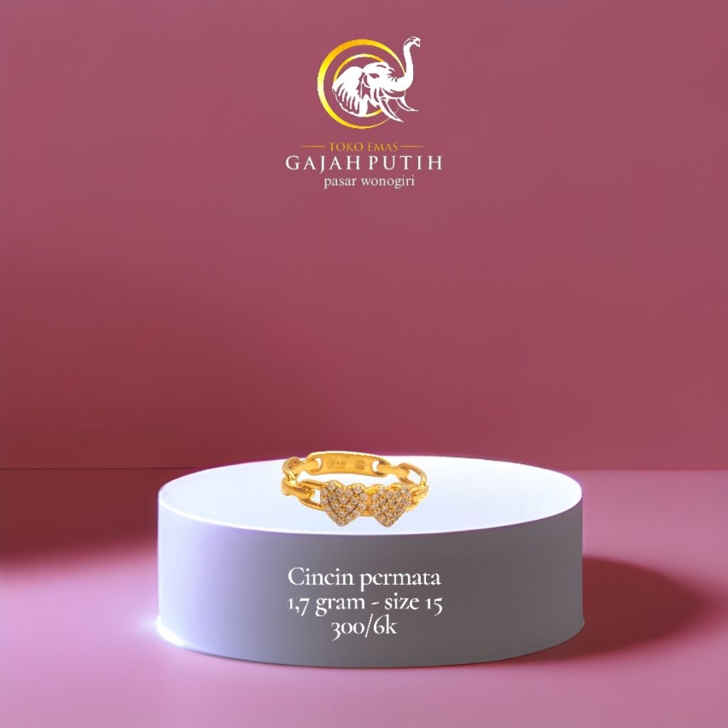 Cincin emas permata 1,7 gram