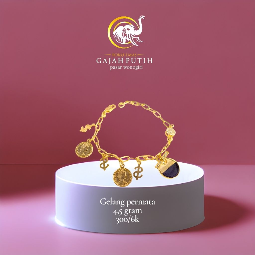 Gelang emas  permata 4.5 gram