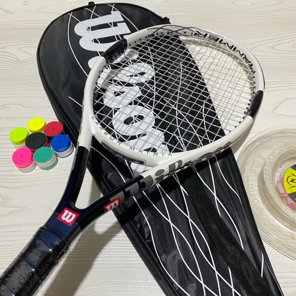 RAKET TENIS WILSON HAMMER 6 WHITE 280GRAM PREMIUM SIAP PAKAI FREE GRIP