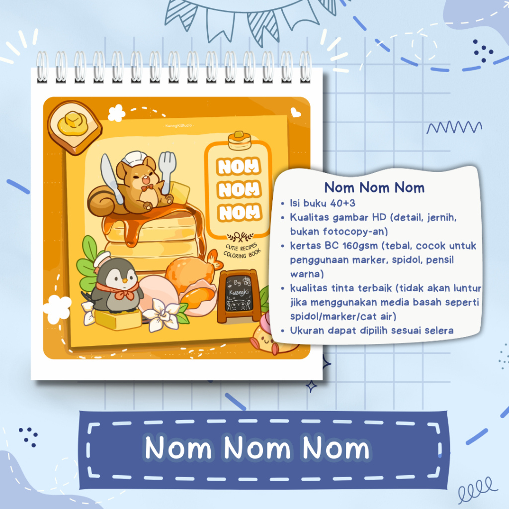 Nom Nom Nom Cute Recipes Coloring Book By Kwangki