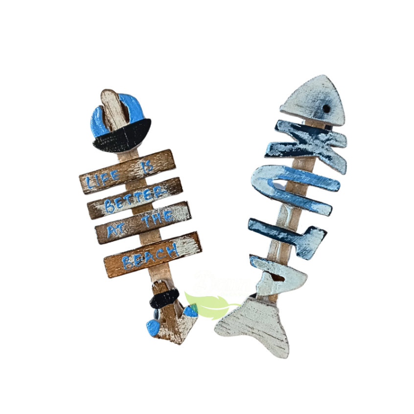 MAGNET KAYU | PERAHU JANGKAR | TULISAN BALI KUTA