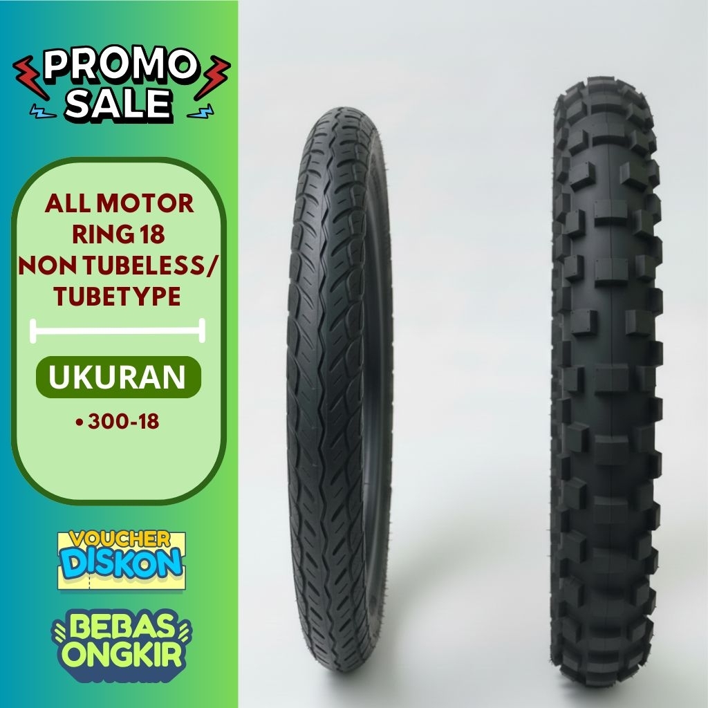 Ban Motor Ring 18 Ukuran 300-18 Motor Mega Pro RX-King Thander Ninja