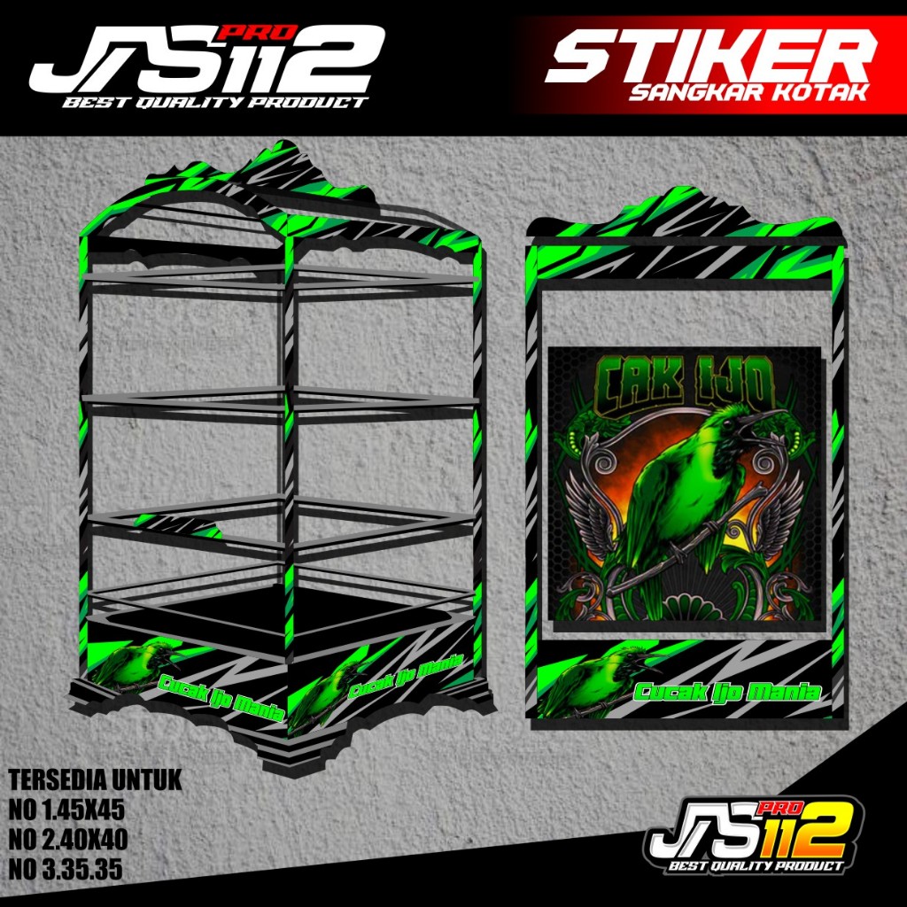 Stiker SANGKAR BURUNG- Stiker Decal SANGKAR KOTAK - Sangkar MANIA KACER KENARI CUCAK IJO CENDET DLL