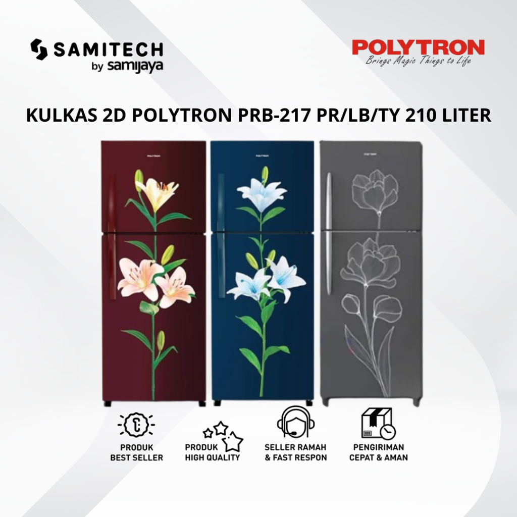 KULKAS 2 PINTU POLYTRON PRB-217 PR/LB/TY - PRB 217 PR/LB/TY 210 LITER 217PR 217LB 217TY