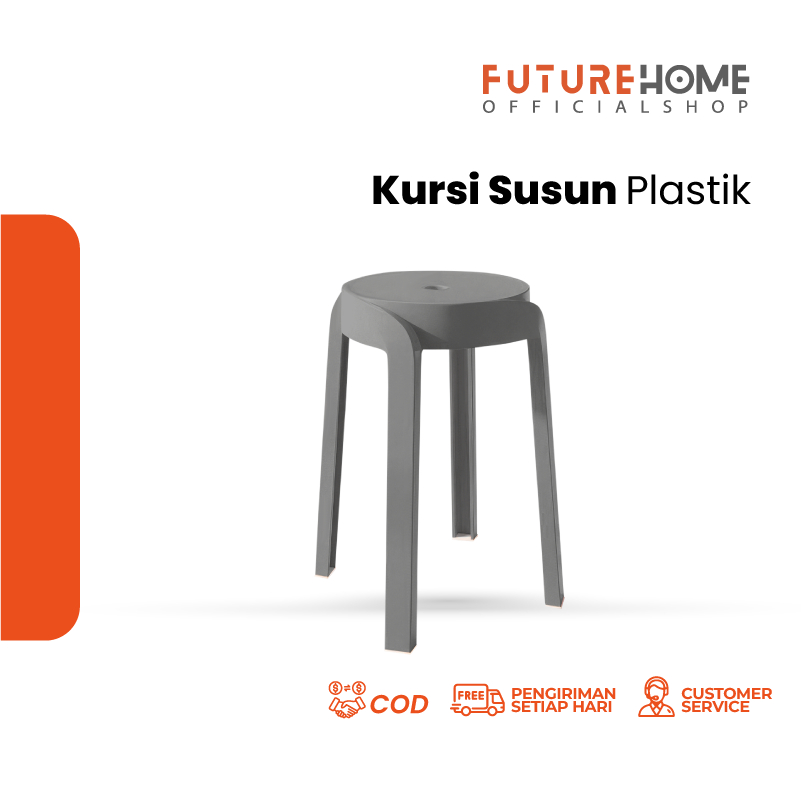 Kursi Plastik Minimalis / Kursi Makan / Kursi Bulat Minimalis / Kursi Minimalis Futurehome.id