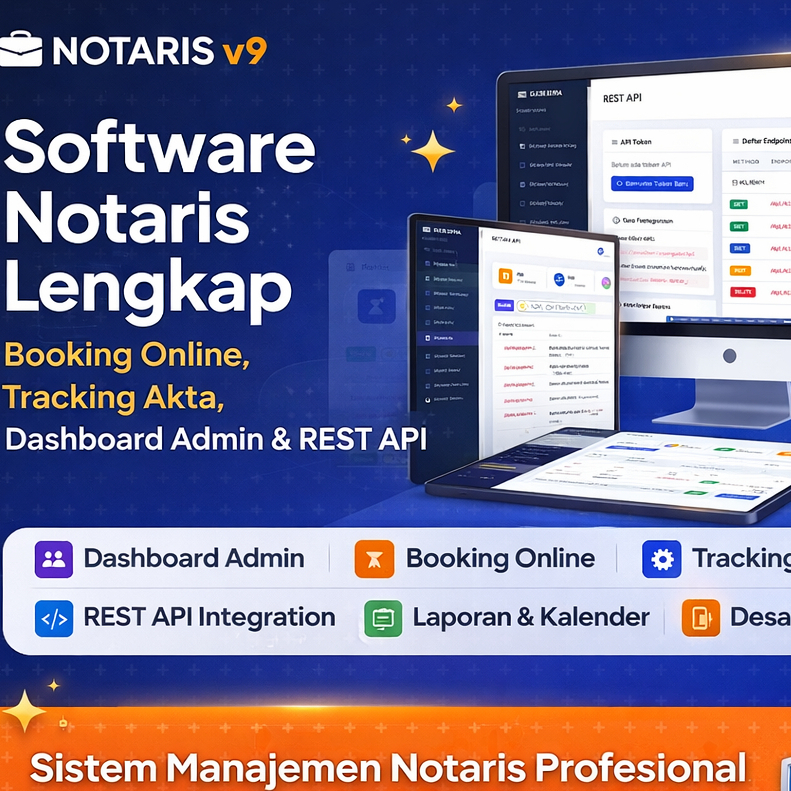 Software Notaris v9 – Sistem Manajemen Notaris Lengkap | Booking Online, Tracking Akta, Dashboard Ad