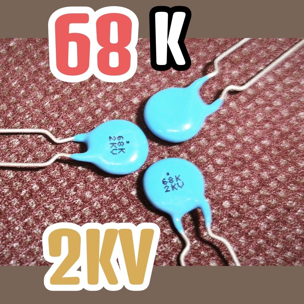 Kapasitor keramik ceramic capasitor milar mylar 68 K 2kv 0,068nf 68pf 2000v 10% 68K2KV