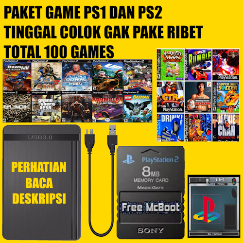 Paket mc boot game ps2 hardisk 120gb - (untuk semua tipe ps2)