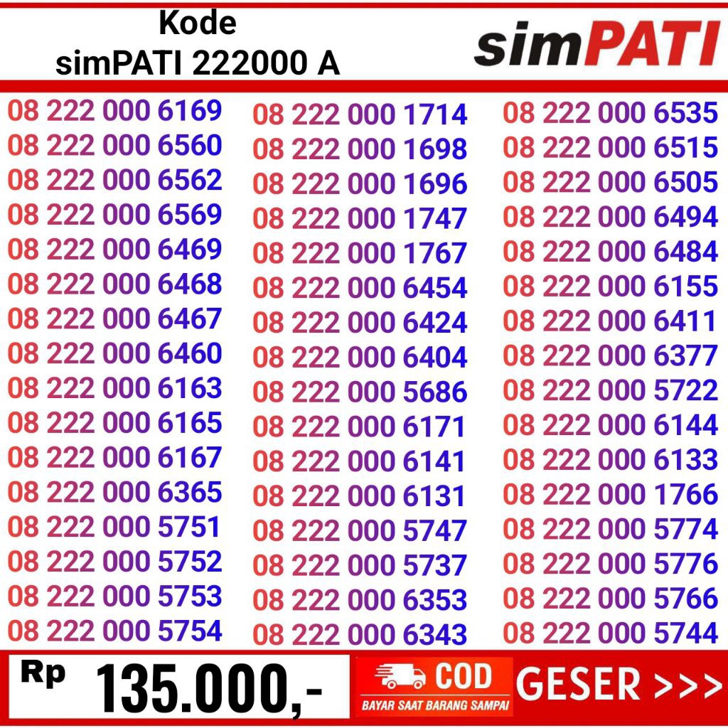 nomor cantik telkomsel simpati 222 000