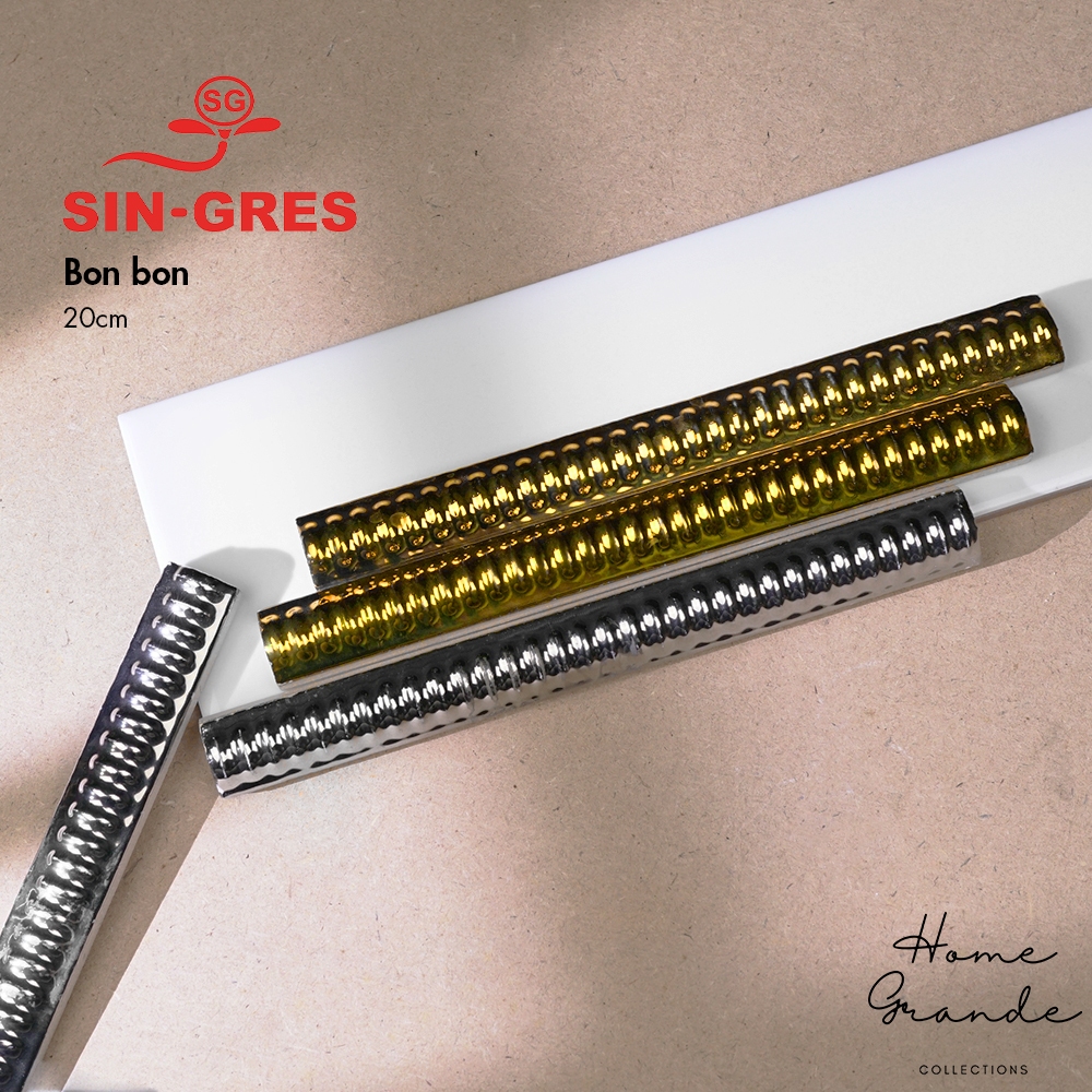 Bon bon keramik granite /kuku macan / list keramik 20 cm Gold Silver