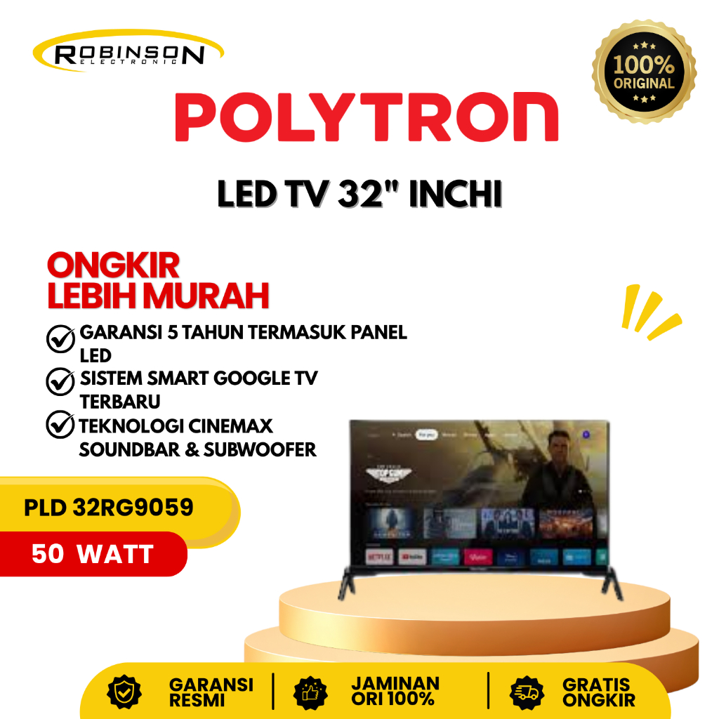 POLYTRON TV LED 32Inch PLD 32 RG 9059 Google Tv FULL HD