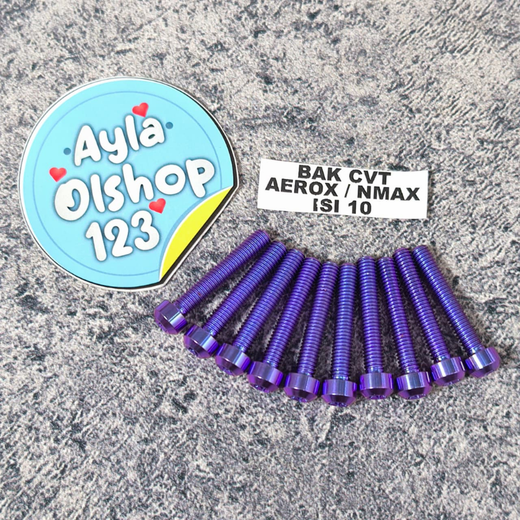 Baut bak cvt titanium aerox baut bak cvt titanium nmax isi 10