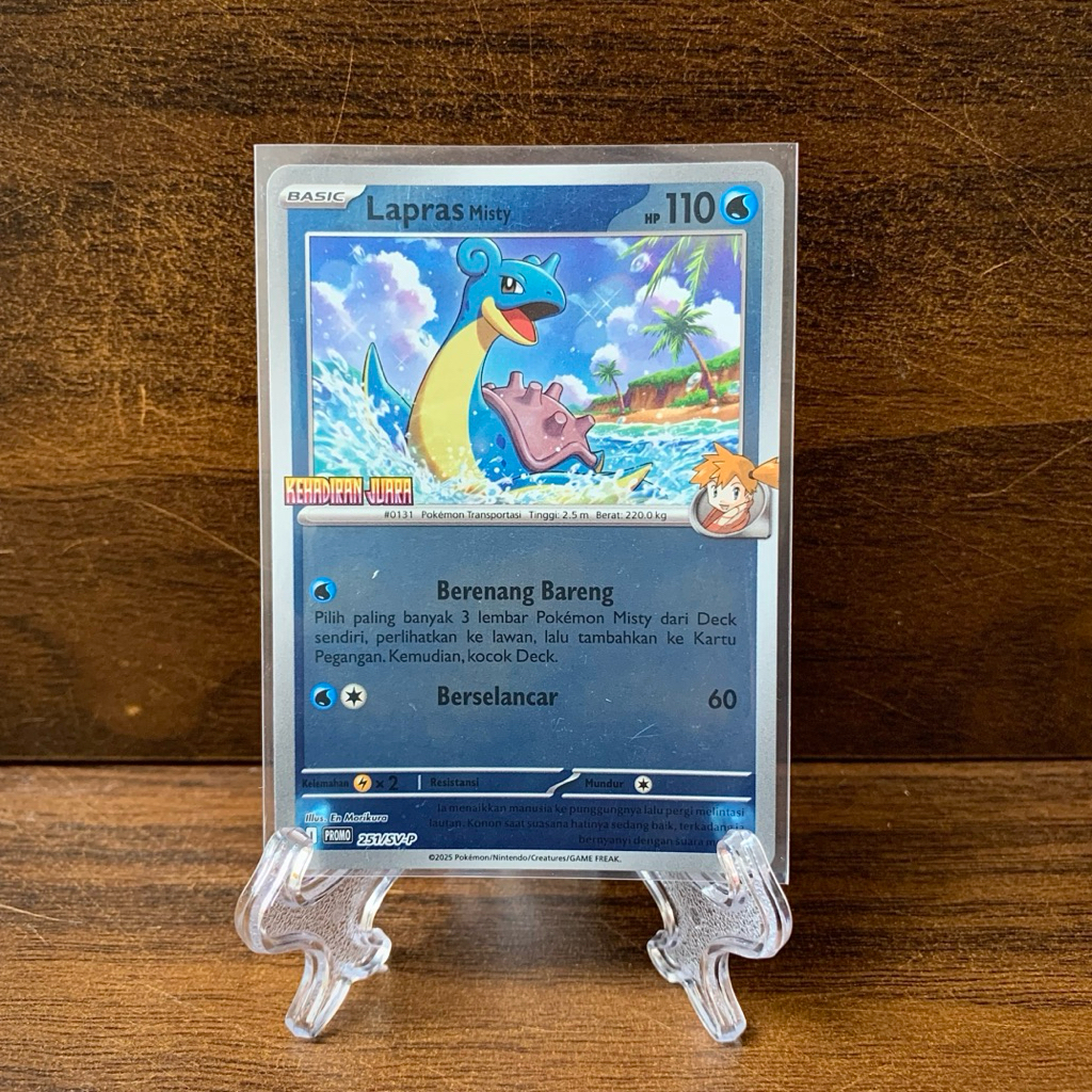 Pokemon TCG Lapras Misty (PROMO 251 SV-P) Promo Card Set Spesial Indomaret Kehadiran Juara