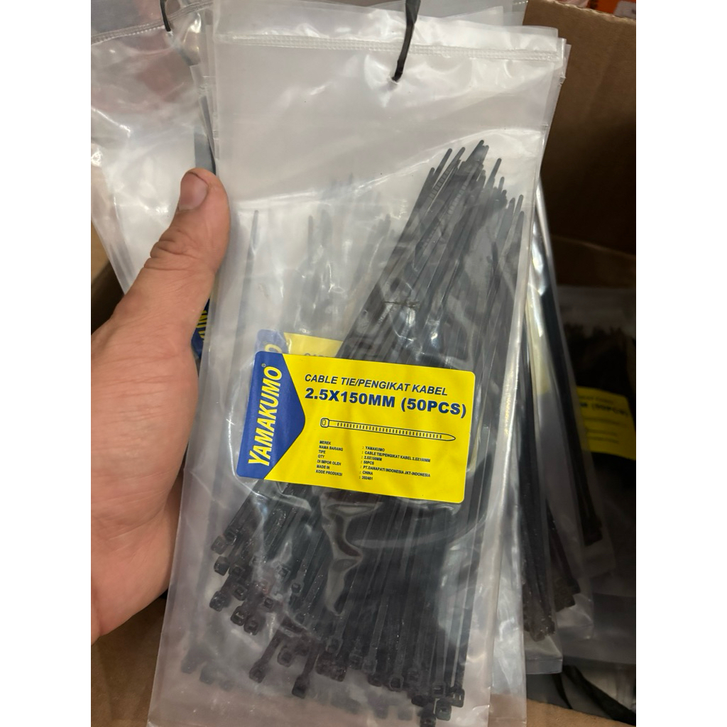 Kabel Ties 2.5 x 150mm Yamakumo ,Tali Gajah 2.5 x 150mm ,Tali Belalang 2.5 x 150mm ,Cabel Ties 2.5 x