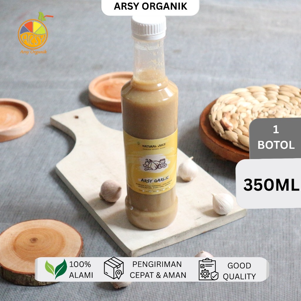 [350ml] Arsy Garlic Jus Herbal Bawang Putih Tunggal, Lemon, Cuka Apel, Jahe Merah, Madu dan Kayu Man