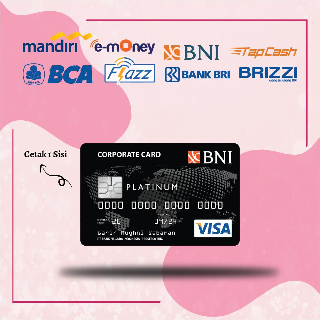 EMONEY E TOLL BLACK CORPORATE WORLD CARD PLATINUM MANDIRI GEN 2 BNI TAPCASH BRIZZI BRI - 1 SISI
