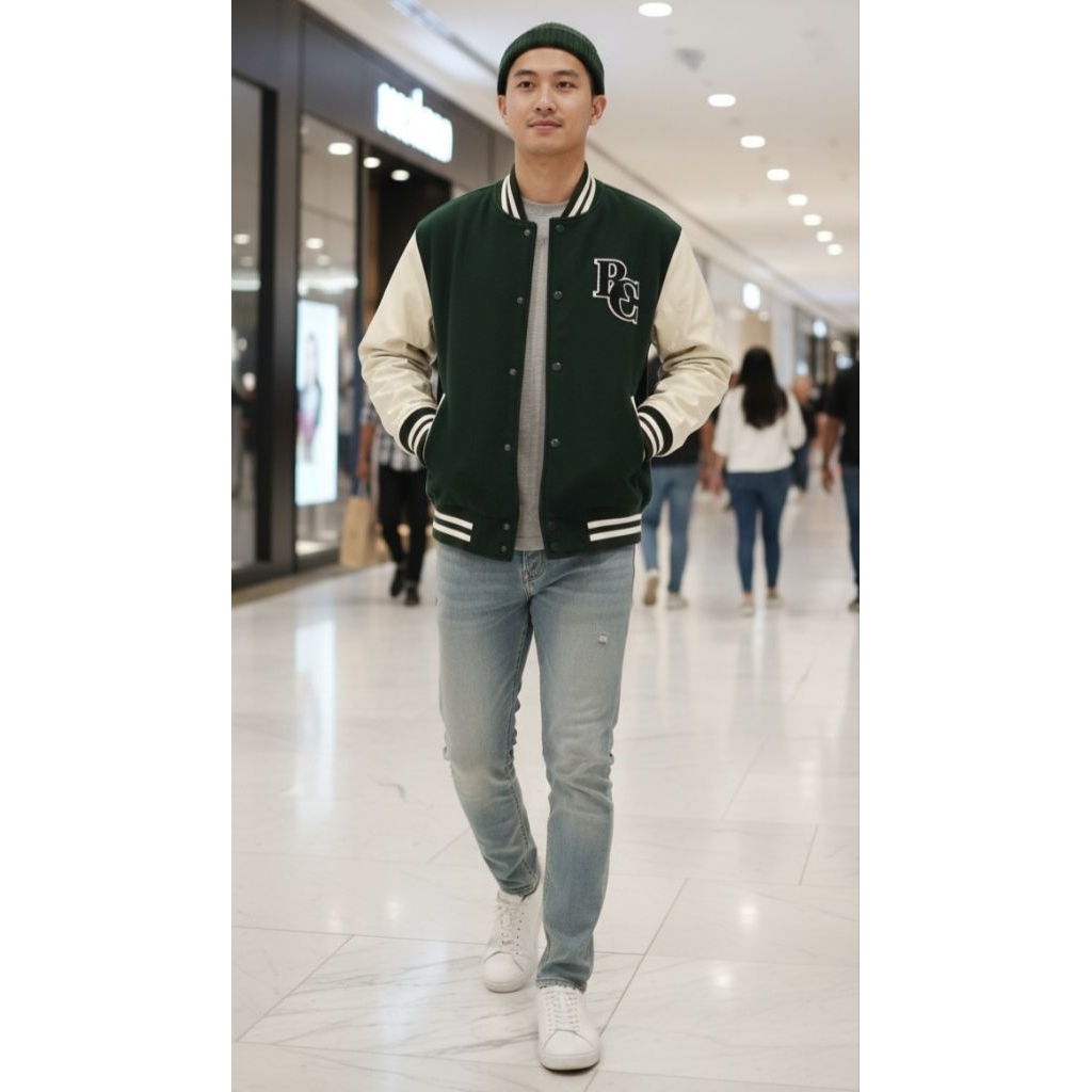 BISA NEGO ORIGINAL TOPTEN Jacket/jaket Varsity green, baseball