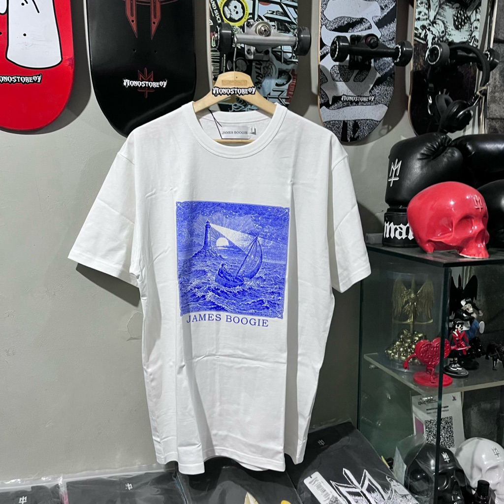tshirt kaos JAMES BOOGIE fisherman white
