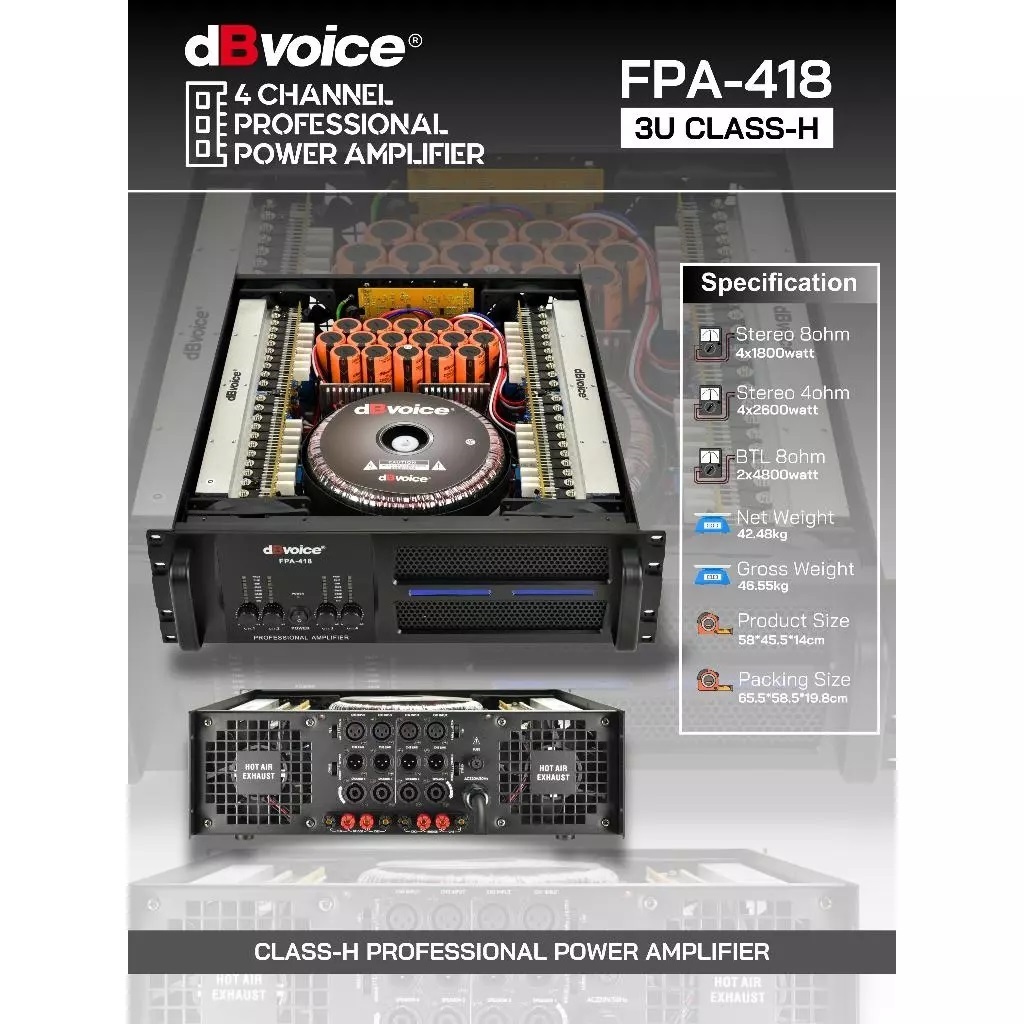 FPA-418 POWER AMPLIFIER CLASS H DBVOICE ORIGINAL / POWER AMPLIFIER CLASS H / FPA418 DBVOICE