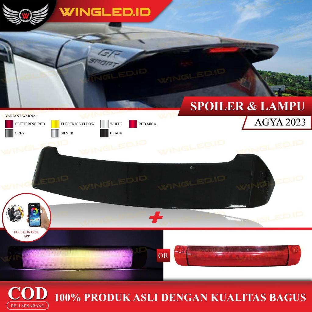 Spoiler + Lampu Spoiler Agya GR Sport 2023-2025 Bahan ABS Premium
