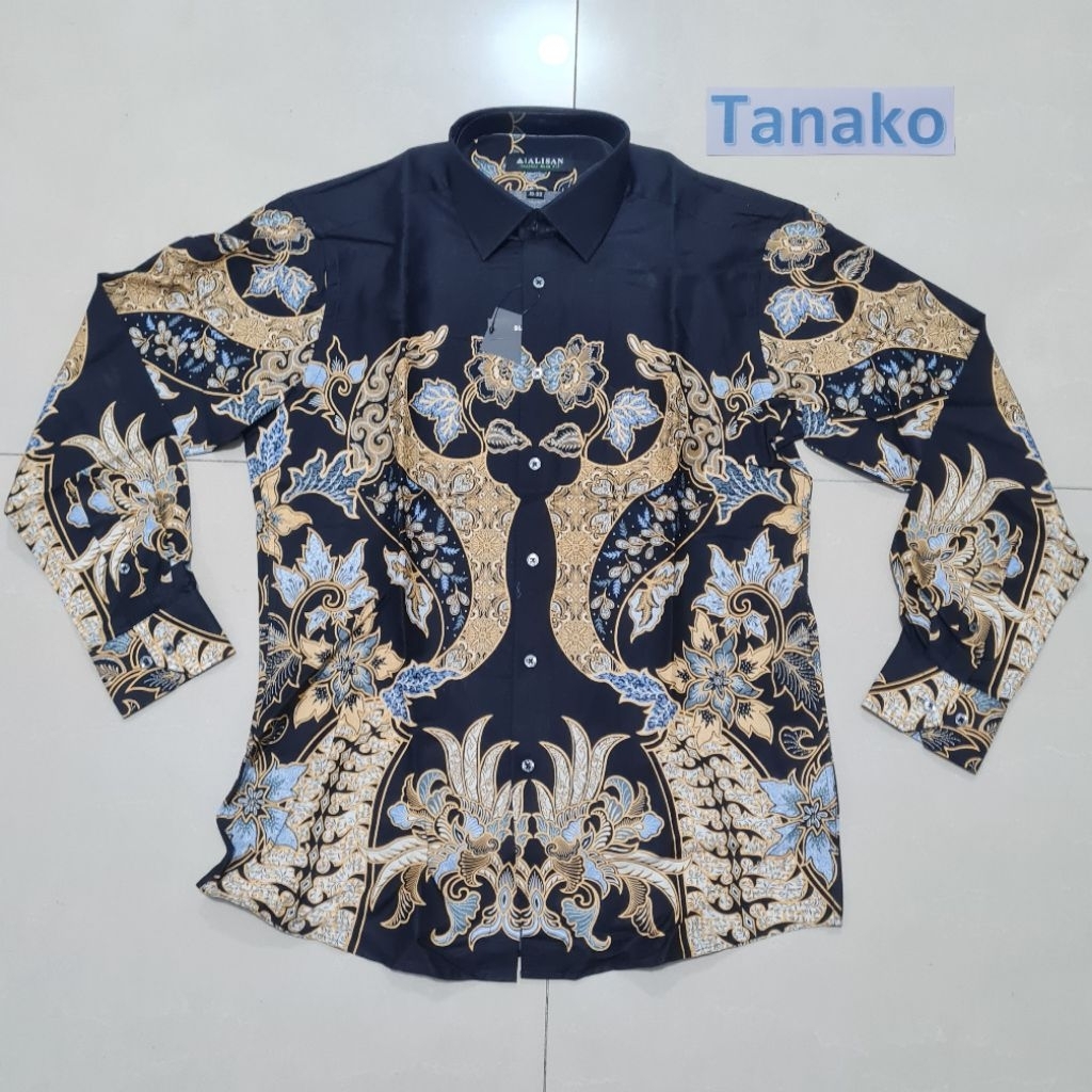 Kemeja Batik Alisan Baju Batik Pria Slim Fit Batik modern lengan panjang