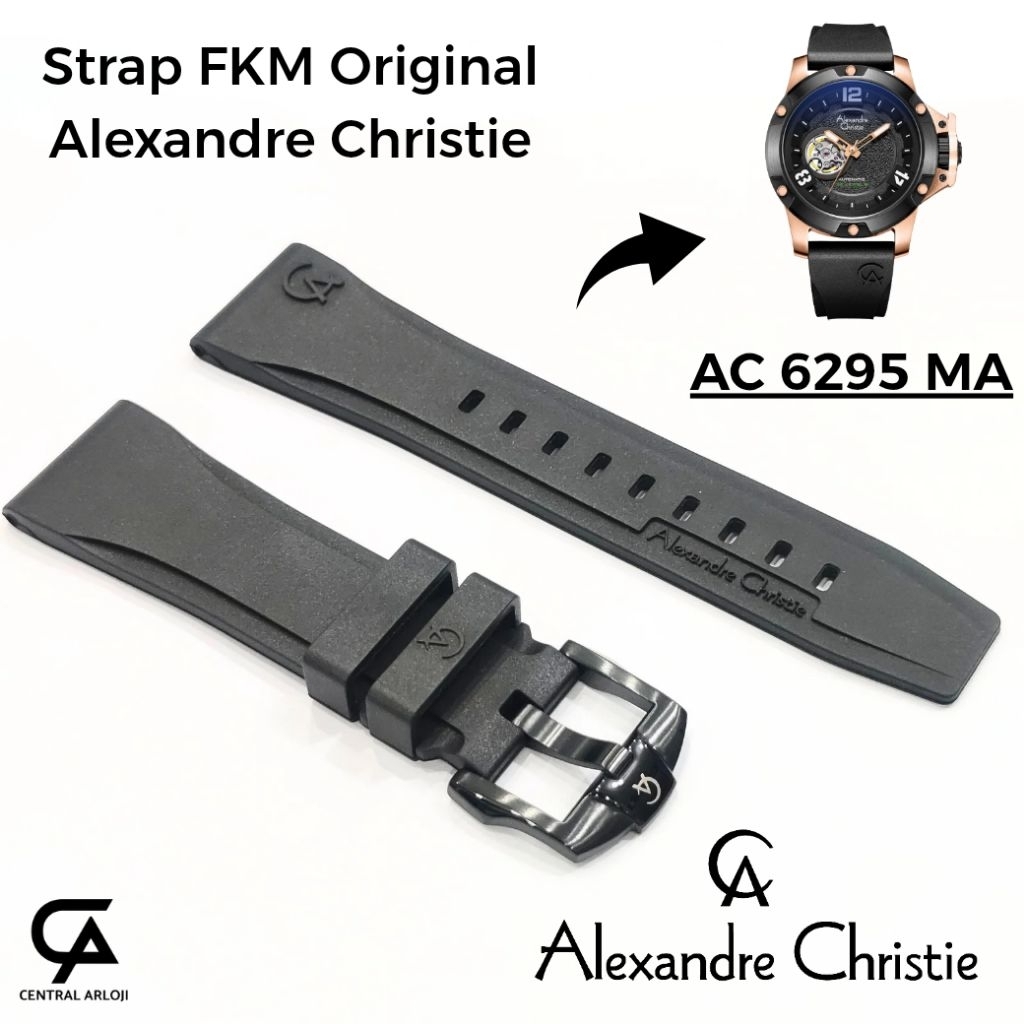 Strap FKM Rubber Alexandre Christie AC 6295 MA Original