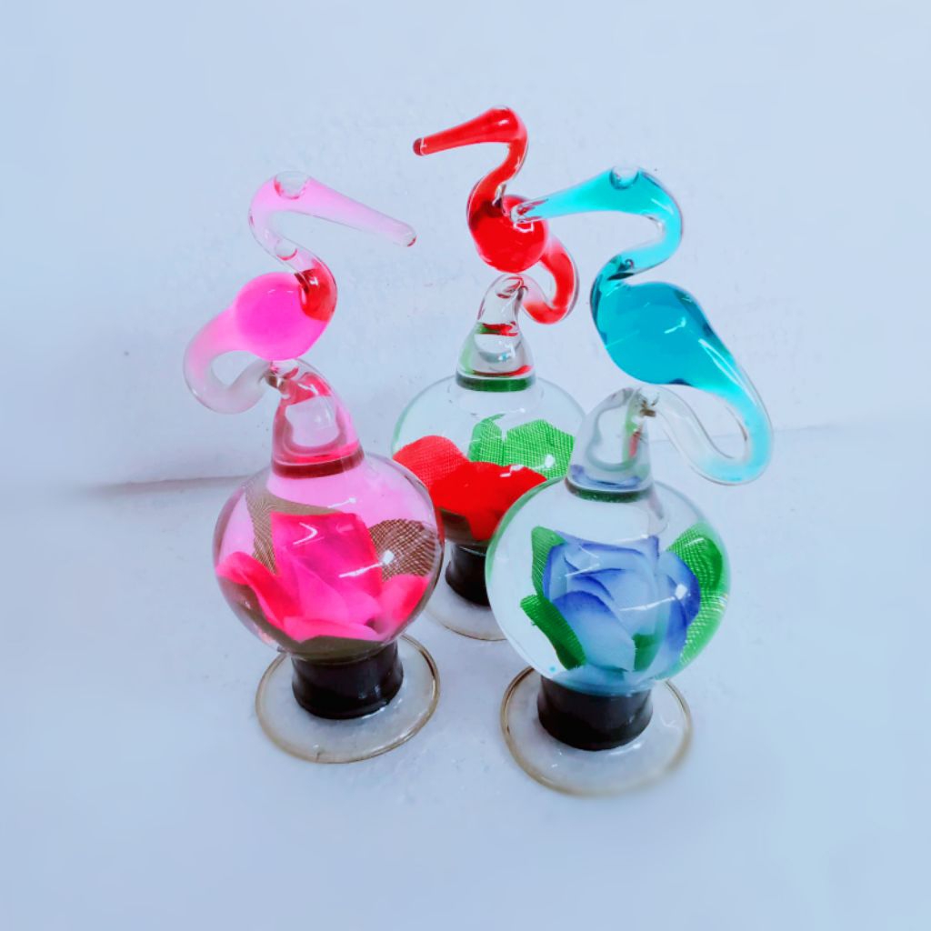 Hiasan Dekorasi Lemari Kaca Rak Dinding Kristal Warna Cerah Diameter 6cm tinggi 15cm