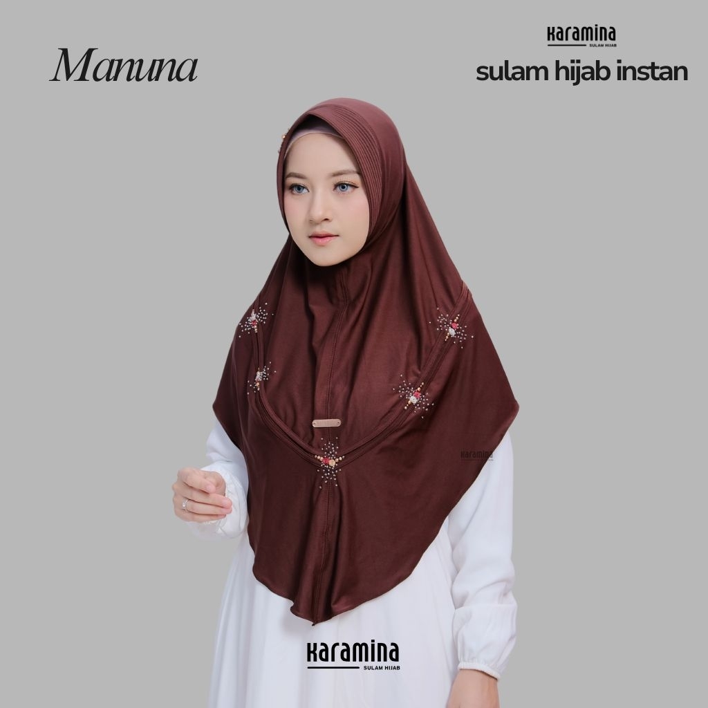 Jilbab Manuna sulam Instan by Karamina sulam hijab